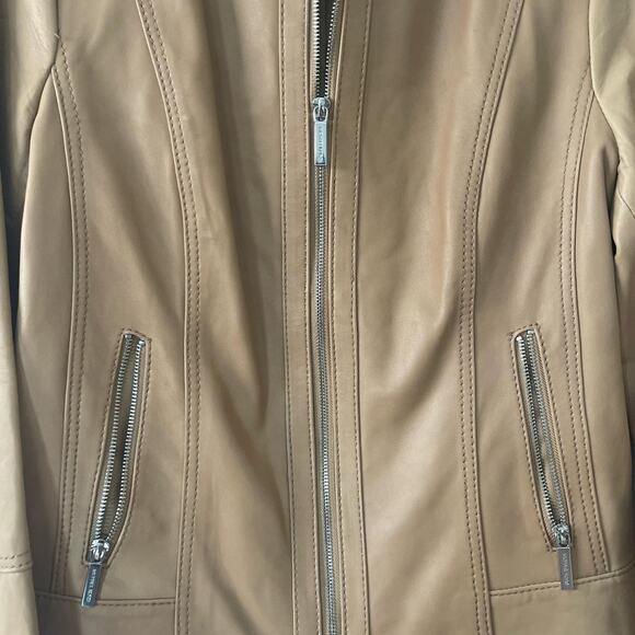 Michael Kors Camel Leather Jacket - Picture 4 of 4